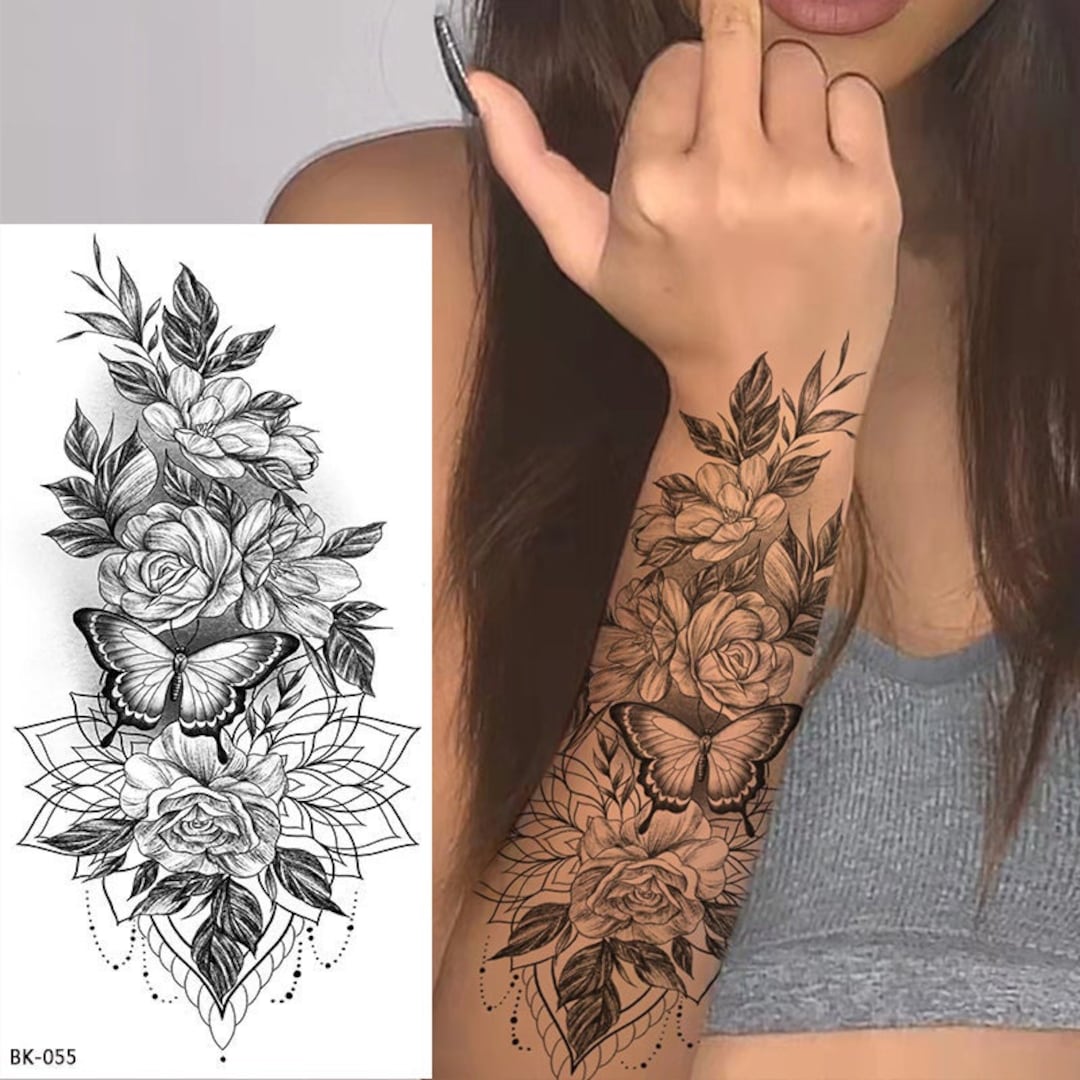 Boho Butterfly Flower Temporary For Arm Tattoo Festival Tattoo Etsy Australia Boho Butterfly Flower Temporary For Arm Tattoo Festival Tattoo Etsy Australia