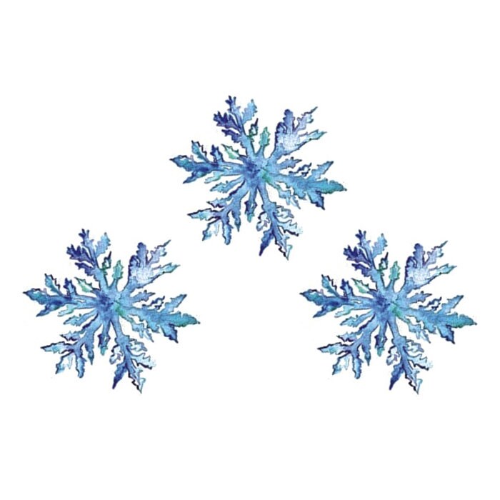 Set of 3 Blue Snowflake Christmas Temporary Tattoo Vintage - Etsy