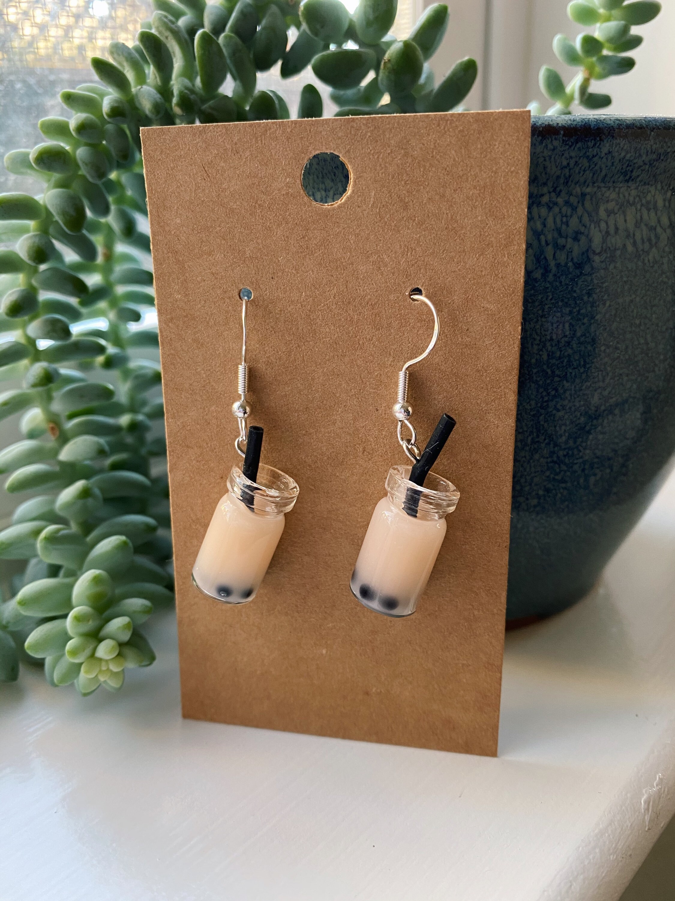 Boba Earrings Sterling Silver earrings Boba Jewelry Etsy