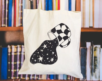 Ästhetische Kaffeesterne Cosmic Galaxy Tote Bag, Aquarell Skizze Interstellare Astronomie Astrologie Whimsigoth Totebag Kaffee Liebhaber Geschenk