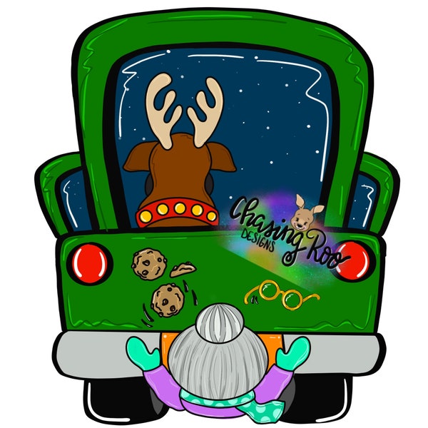 TEMPLATE - Grandma Got Ran Over By A Reindeer Door Hanger Template - Reindeer Truck - Funny Christmas Door Hanger - Truck - Christmas