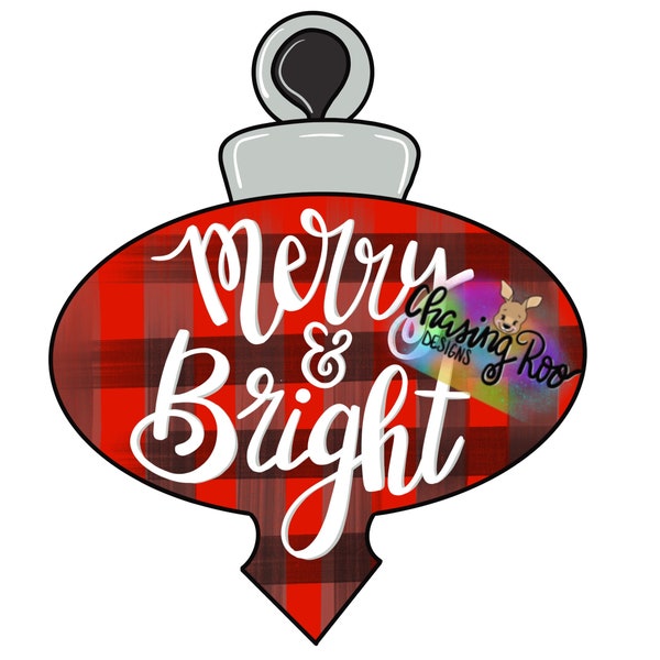 TEMPLATE - Christmas Ornament Door Hanger Template - Merry & Bright - Ornament - Christmas