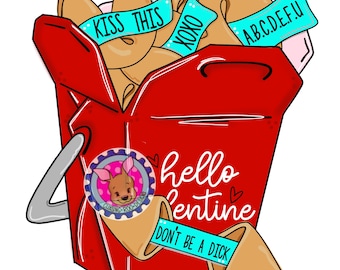 TEMPLATE - Valentine Door Hanger Template - Un-Valentine - Fortune Cookie - Funny Valentine Door Hanger Template - Door Wreath Template
