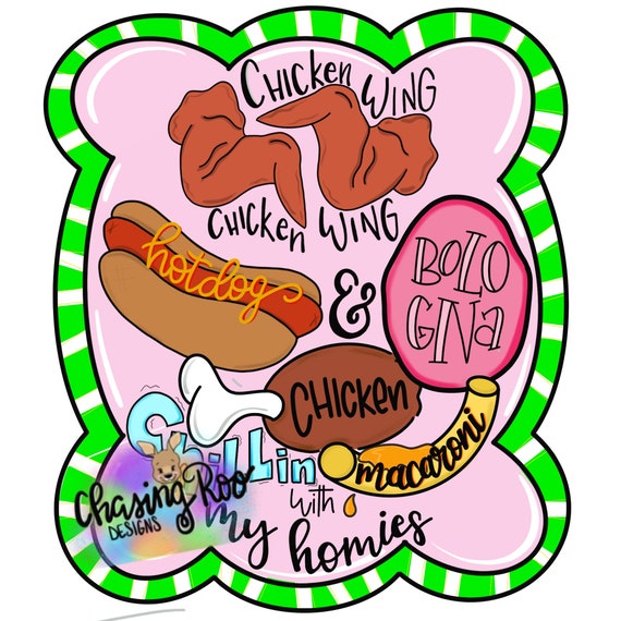 TEMPLATE Chicken Wing Song Funny Door Hanger Template Etsy