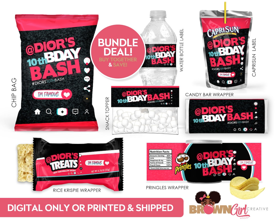 Tik Tok Party Bundle Tik Tok Chip Bag Tik Tok Rice image 0