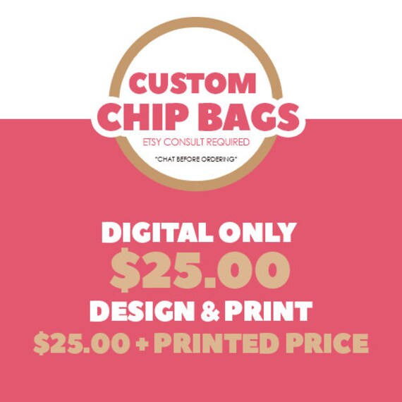 Custom Chip Bag Any Design Chat To Consult Before Purchase Etsy