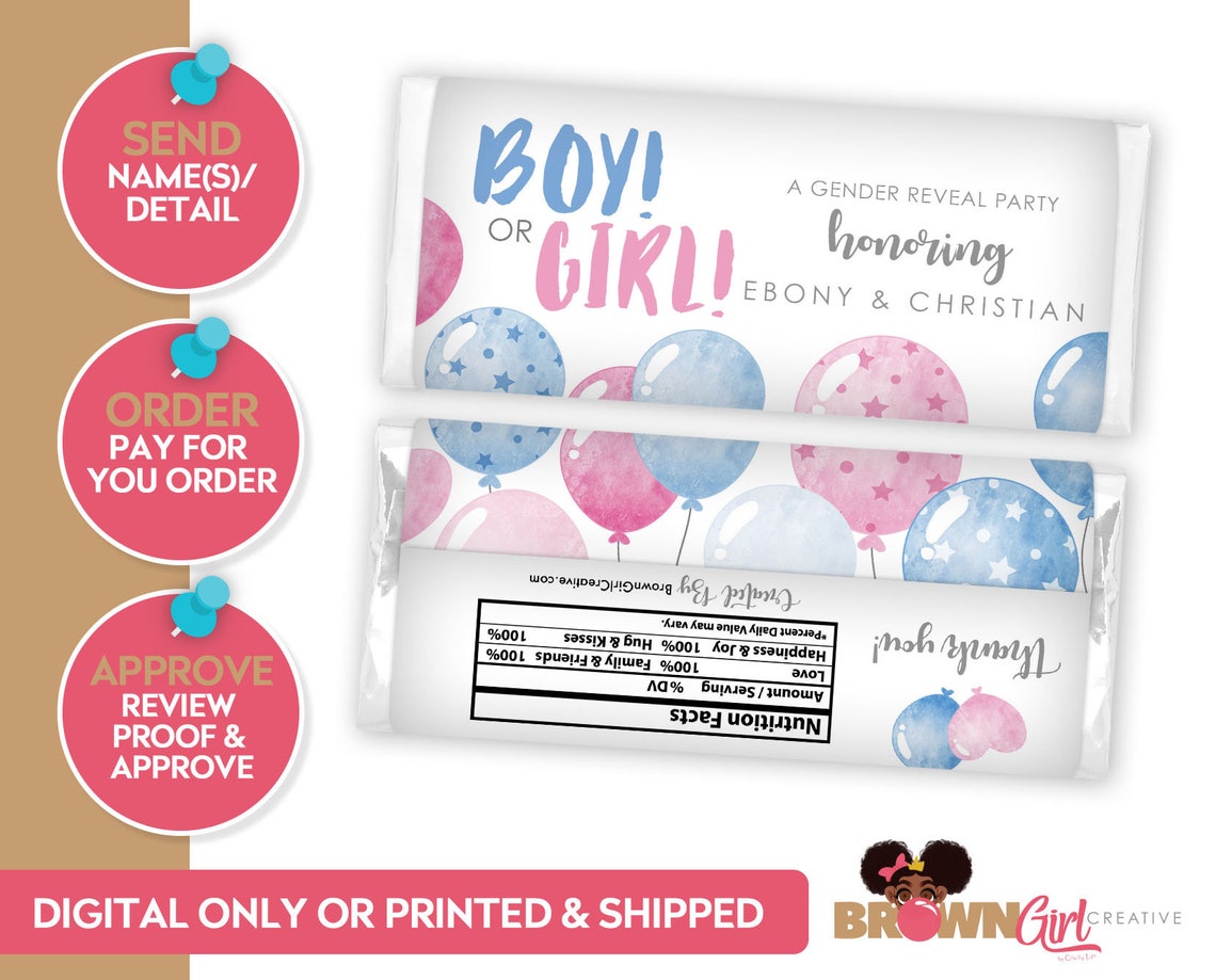 Gender Reveal Bundle Gender Reveal Chip Bags Baby Party Etsy