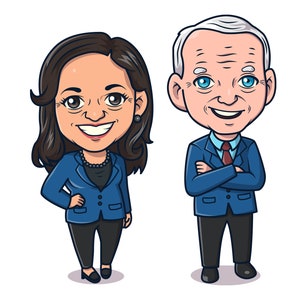 Kawaii Präsident Joe Biden Vizepräsident Kamala Harris SVG + PNG