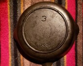 Griswold Iron Mountain 1031 no. 3 cast iron skillet