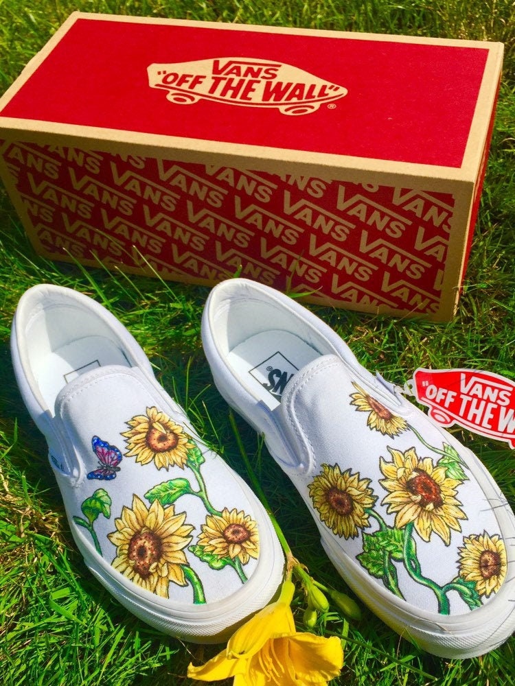 Custom Sunflower Vans Etsy