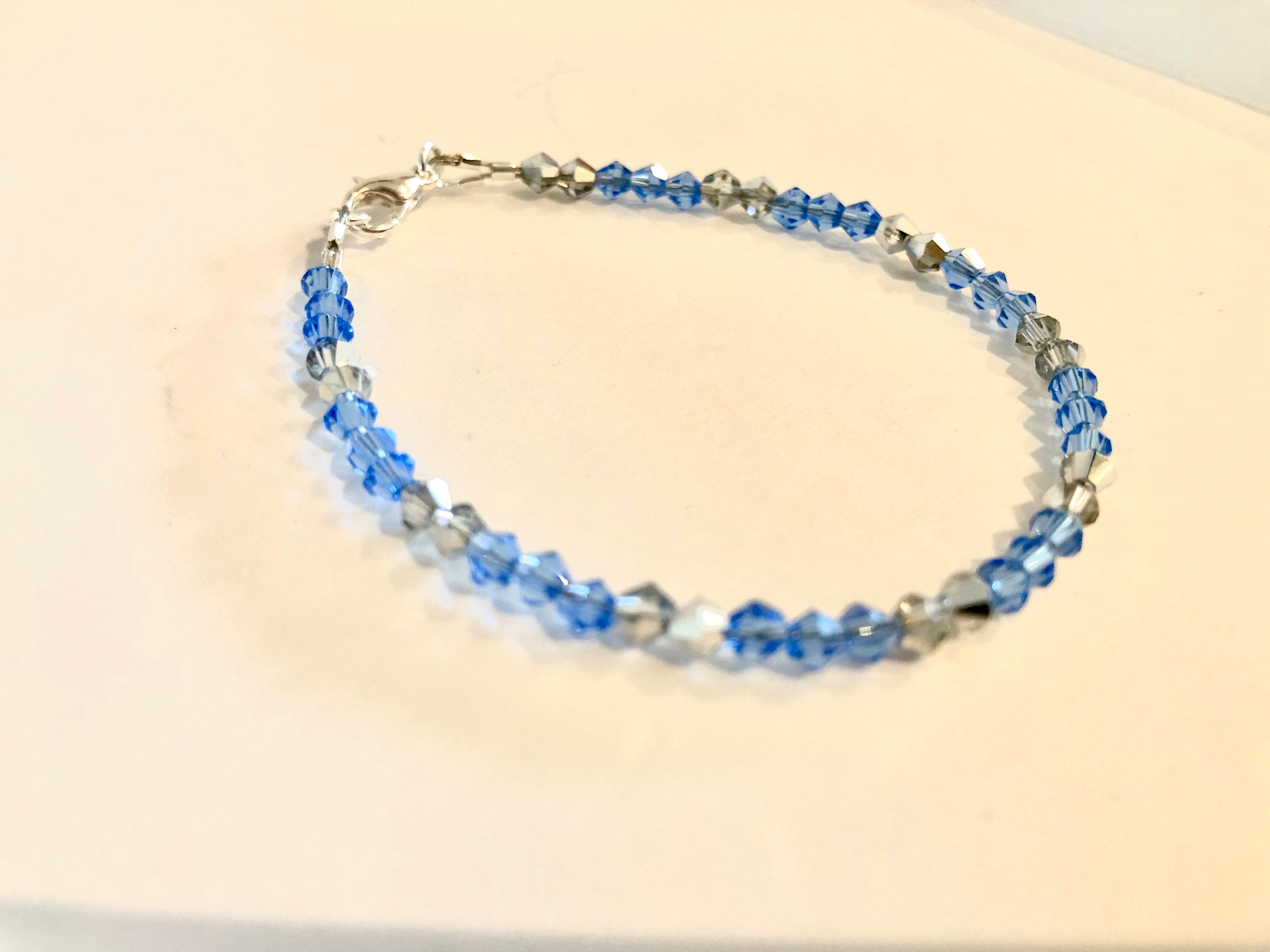 Genuine Blue & Silver Swarovski Bracelet Etsy UK