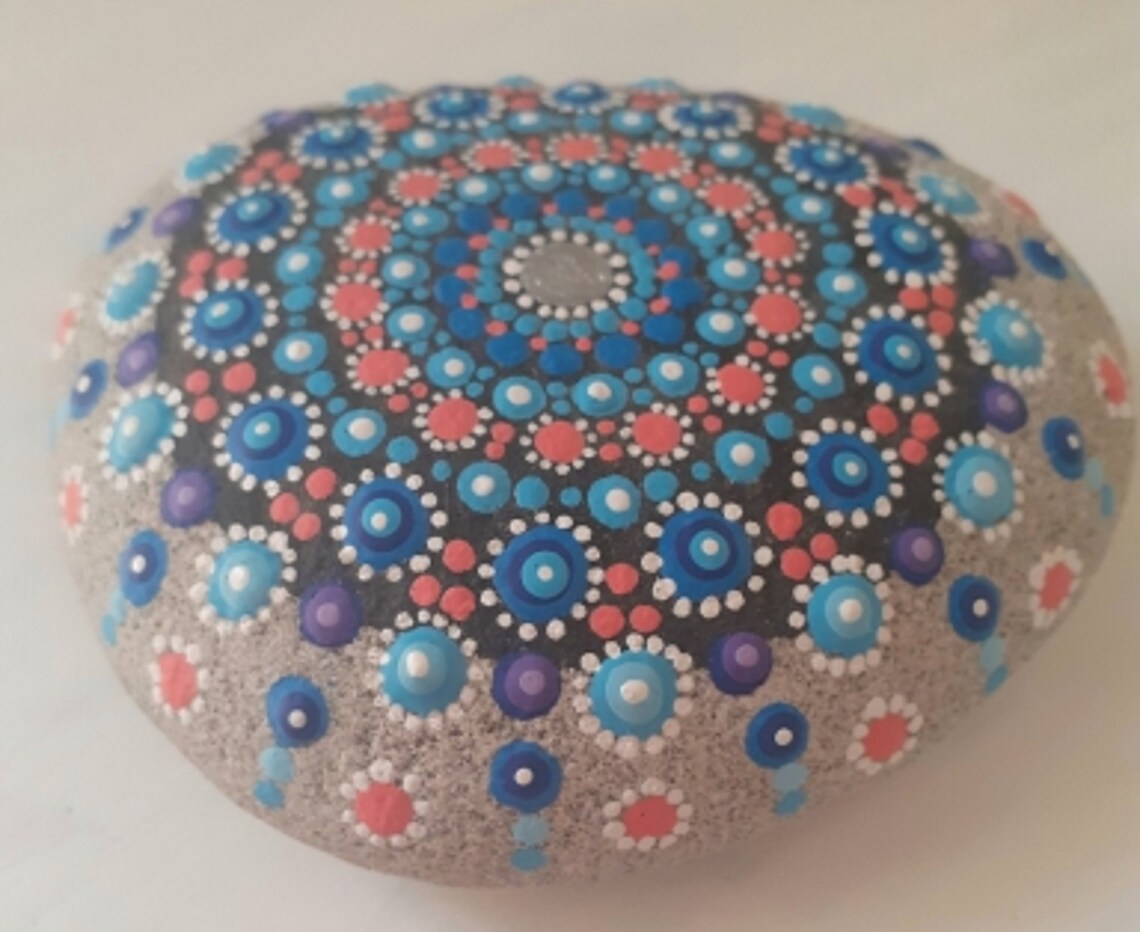 Handdecorated stone ornament for the house gift for him and Etsy