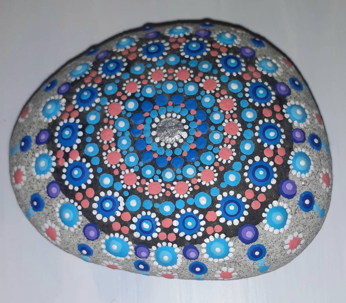 Handdecorated stone ornament for the house gift for him and Etsy