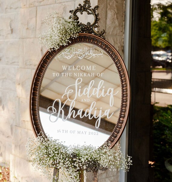 Custom Wedding Decal DIY Wedding Mirror Nikkah/walima Sign Etsy