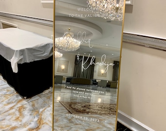 Custom Wedding Decal | DIY Wedding Mirror | Nikkah/Walima Sign | Personalized Wedding Decor | Style 2