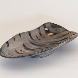 Ceramic oblong dish, hand painted, one of a kind