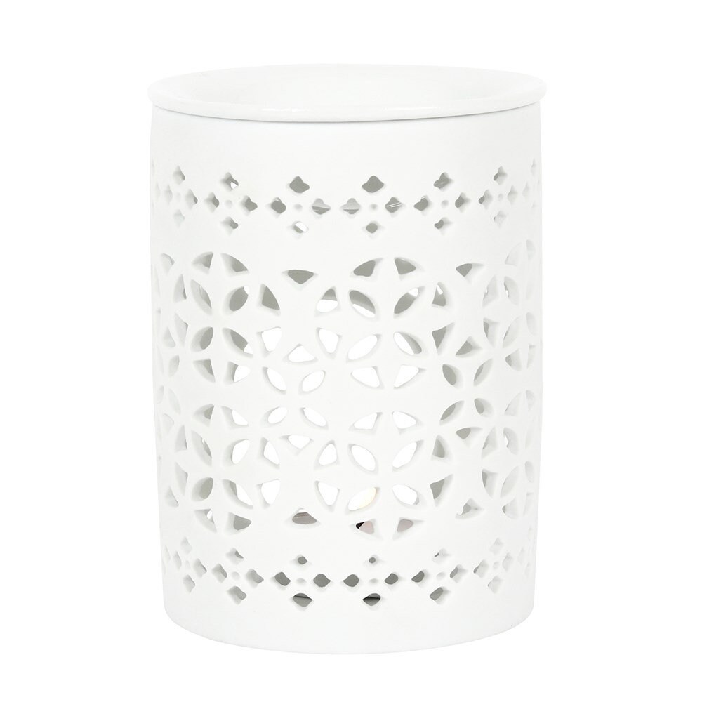 Wax Burner White Ceramic Lattice Cut Out Wax / Oil Burner - Etsy UK