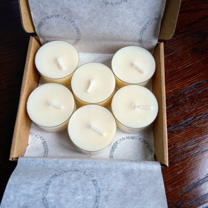 Soy Wax Tea Lights 4 hour Unscented Clear Cup 6, 12 or 24 6 tealights