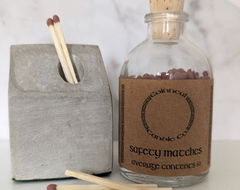 Concrete House Match Striker and Bottle of Matches Gift Set - Luxury Matches - Concrete House Holder