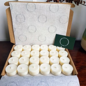 Soy Wax Tea Lights 4 hour Unscented Clear Cup 6, 12 or 24 image 5