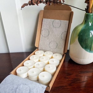Soy Wax Tea Lights 4 hour Unscented Clear Cup 6, 12 or 24 image 3