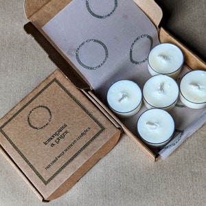 Fragranced Natural Wax Clear Cup Tealights 6 hours image 1