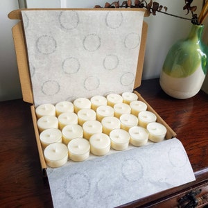 Soy Wax Tea Lights 4 hour Unscented Clear Cup 6, 12 or 24 image 1