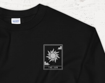 The Sun Tarot Card Embroidered Unisex Sweatshirt