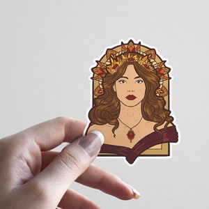 Blumen Art Nouveau Autumn Queen Vinyl Sticker