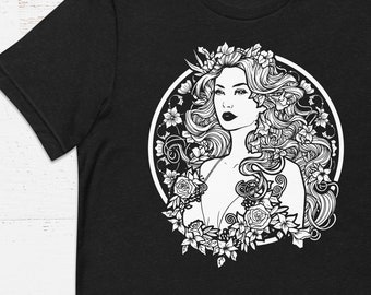 Art Nouveau Persephone Short Sleeve Unisex T-Shirt