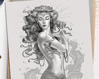 Water Goddess Thalassa Wall Art Print