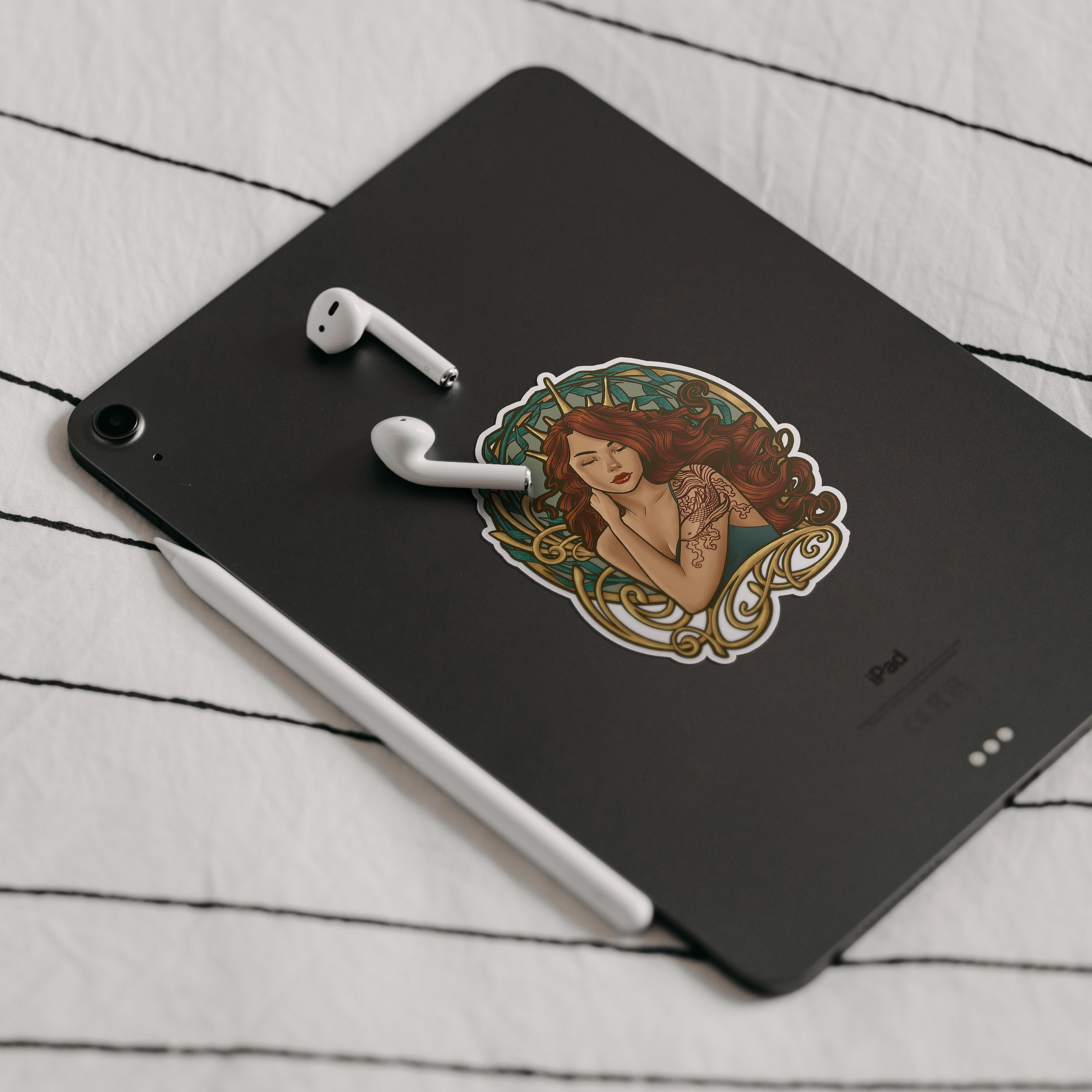 Art Nouveau Sea Witch Vinyl Sticker - Etsy