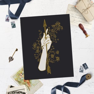Gold Arrow of Artemis Goddess Wall Art Print