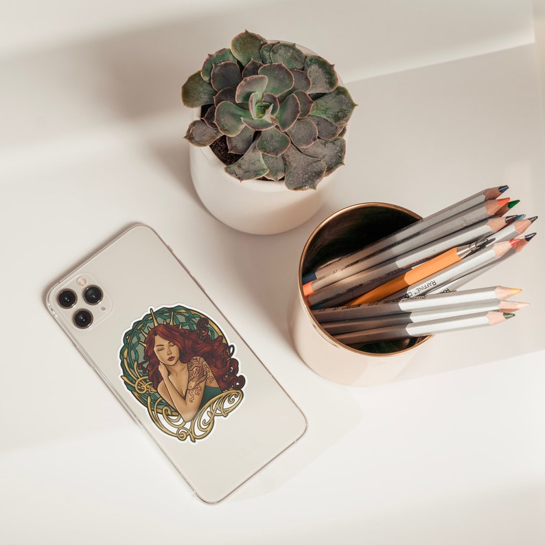 Art Nouveau Sea Witch Vinyl Sticker - Etsy