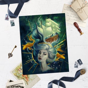 Sea Siren Mermaid Wall Art Print