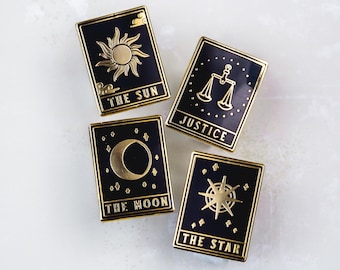 Minimalist Tarot Card Enamel Pins