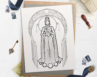Selene Pouring the Moon Art Deco Wall Print