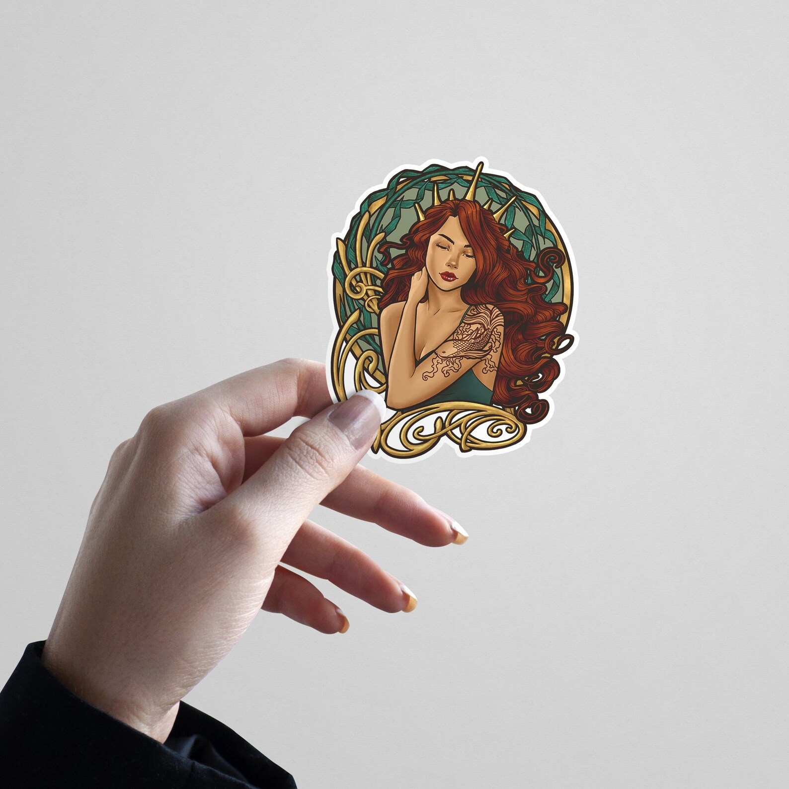 Art Nouveau Sea Witch Vinyl Sticker - Etsy