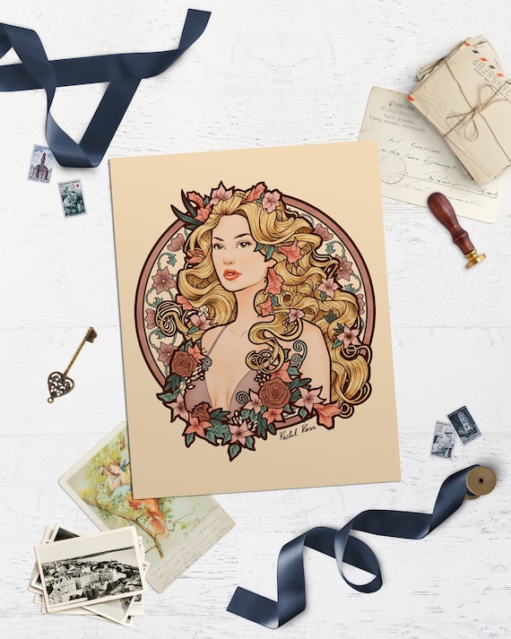Floral Art Nouveau Persephone Wall Art Print