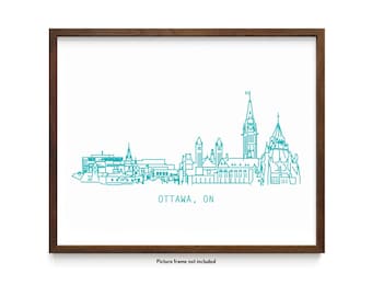 Ottawa Parliament Hill skyline illustration