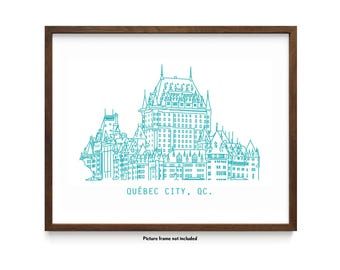 Québec City Château Frontenac skyline illustration