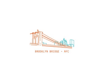 New York City's Brooklyn Bridge • Monument Series (11" x 17")