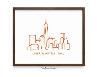 Lower Manhattan skyline illustration