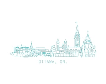 Ottawa Parliament line art