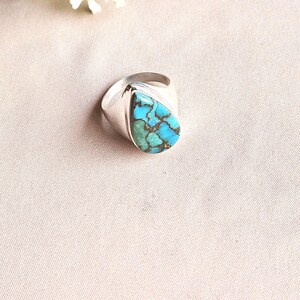 Bague pour homme en plaqué argent avec pierres précieuses naturelles, taille US 8, bijoux tendance de créateur