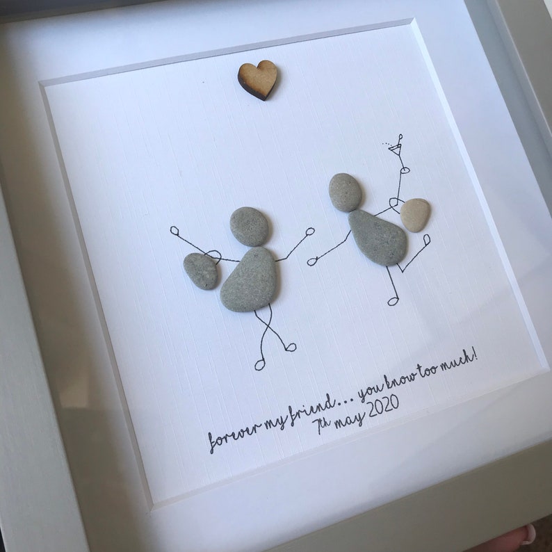 Pebble Art Best Friends Friendship Gift Birthday Besties Etsy