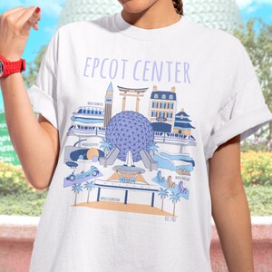 Camiseta con ilustración de mapa del centro de Epcot