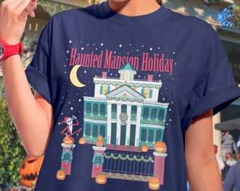 Camiseta navideña de la mansión encantada