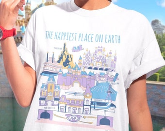 Der glücklichste Ort der Welt Karte Illustration T-Shirt