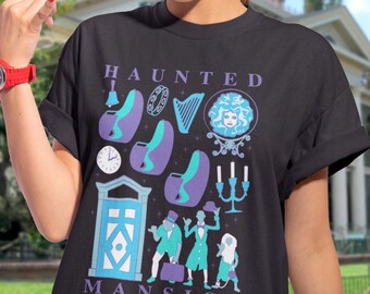 Camiseta de iconos de mansión embrujada